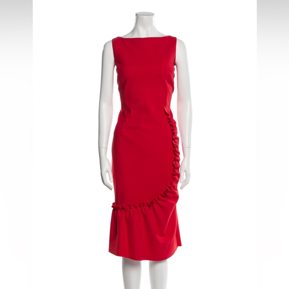 Chiara Boni La Petite Robe Red Midi Dress - size 44 (US 8)